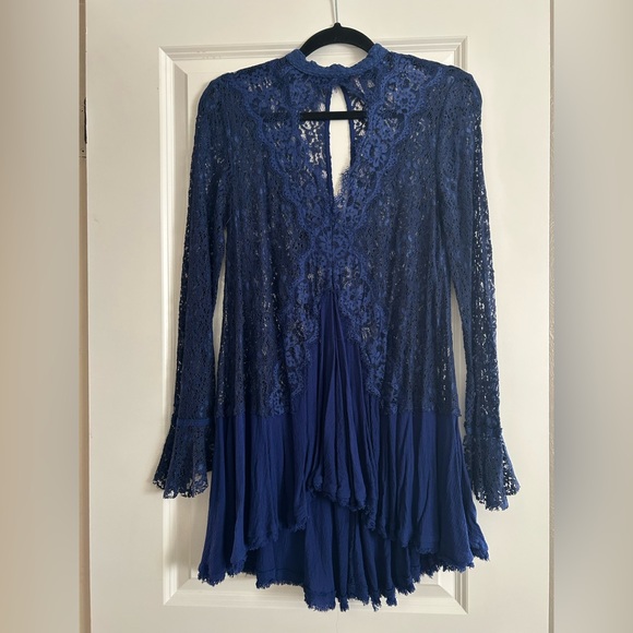 Free People Tops - Free People Royal Blue Lace Top